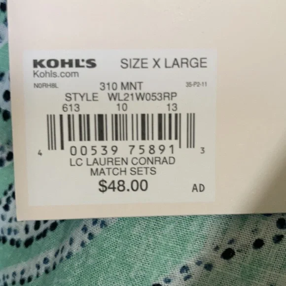 LC Lauren Conrad peasant boho vibe top casual printed cottagecore XXL - Picture 16 of 17